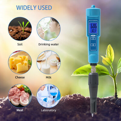 2 em 1 medidor de pH digital com ecrã LED e precisão de 0,01pH para carne de frutas descascadas
