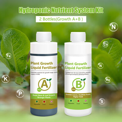 Kit de Fertilizante Líquido e Nutriente Hidropônico de Alta Precisão de 250ml para Estágio de Crescimento Vegetativo