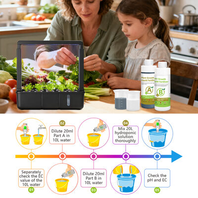 Kit de Fertilizante Líquido e Nutriente Hidropônico de Alta Precisão de 250ml para Estágio de Crescimento Vegetativo