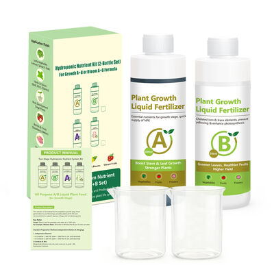 Kit de Fertilizante Líquido e Nutriente Hidropônico de Alta Precisão de 250ml para Estágio de Crescimento Vegetativo