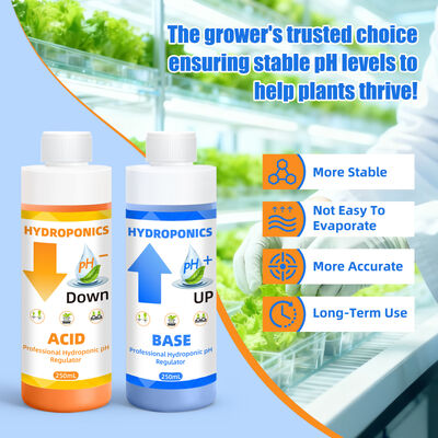 Kit de Ajuste de pH Hidropônico com Capacidade de 250mL para Absorção Ótima de Nutrientes pelas Plantas e Fórmula Estável