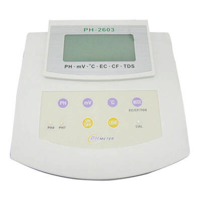 YIERYI PH-2603 Medidor de pH Multifuncional de Bancada 6 em 1 com Precisão de 0,01 pH para Teste de Qualidade da Água em Laboratório