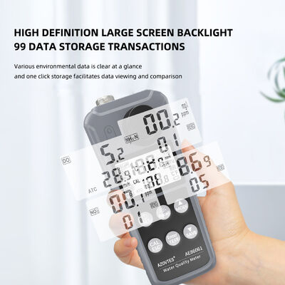 Medidor Digital de Qualidade de Água 6 em 1 AE86061 com Compensação Automática de Temperatura e Resolução de 0,1mg/L para Fazenda de Peixes e Camarões