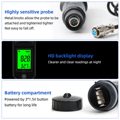 Medidor de Oxigênio Dissolvido Portátil Tipo Caneta com Precisão de 0,1mg/L e ATC para Aquário e Piscicultura