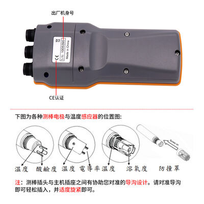 Medidor digital de qualidade da água com faixa de pH de 2,0 a 12,0 +/-0,1 PH e faixa de temperatura de 0 a 60,0 °C