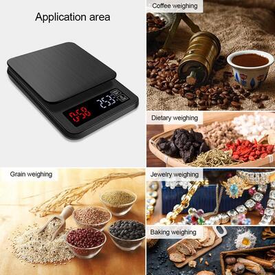 Mini LCD Digital Electronic Coffee Scale with Timer 5kg/0.1g Precision and 4 Unit Conversion for Kitchen Use