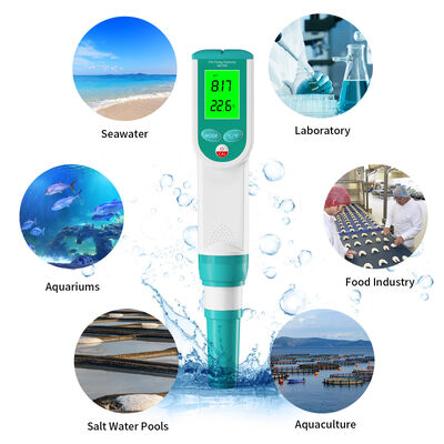 Medidor Digital de Salinidade e pH à Prova d'Água com Tela Grande HD para Faixa de Salinidade de 0-100%