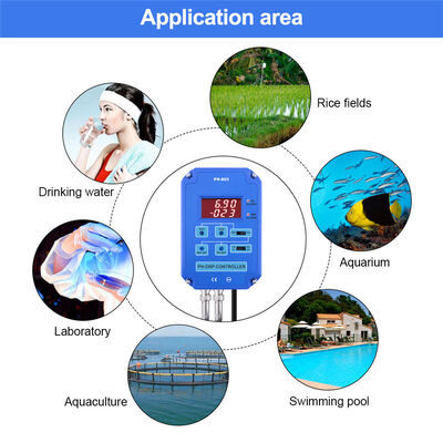 Controlador ORP de pH digital 2 em 1 com eletrodos BNC substituíveis e saída de retransmissão de energia 110V/220V para aquário hidropônico piscina Spa