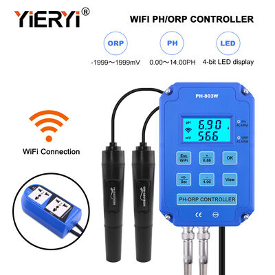 Wifi Output PH ORP Redox Controller com sonda substituível para medição dupla em aquário e hidroponia