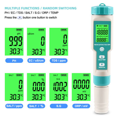 7-in-1 Water Quality Tester with Detachable Probe for High Precision 0.01pH Measurement