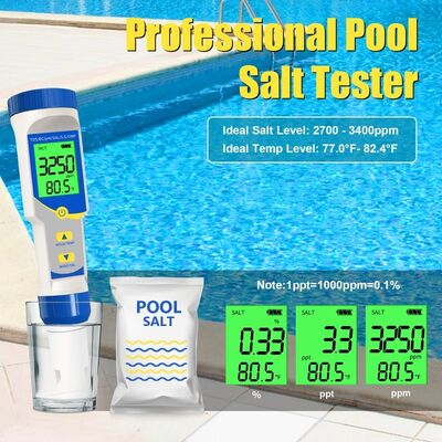 Testador Digital Multifuncional 7 em 1 de Água com Sonda de Alta Precisão e Tela LCD Retroiluminada para Teste de Qualidade de Água de Piscinas e Aquários