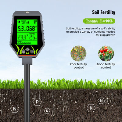6 em 1 testador de solo PH/EC/umidade/fertilidade/luz/temperatura ferramentas de teste de solo