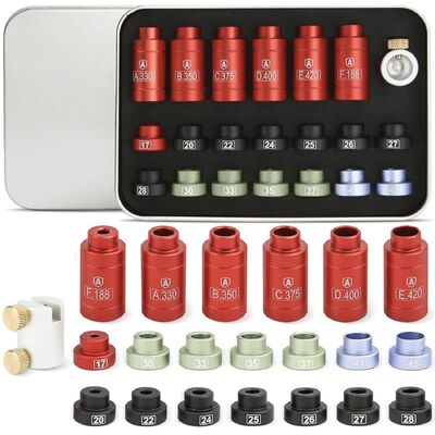 Conjunto de calibre de conversão de calibre de alumínio vermelho B.350&.17 Adaptadores de calibre para fácil identificação