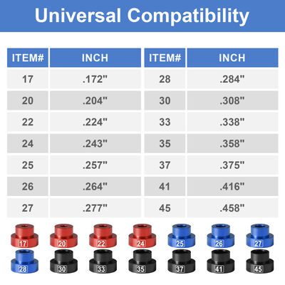 Kit de Comparador de Calibre de Precisão Com 14 Insertos de Balas e 6 Comparador Universal de Medidor de Espaço de Cabeça de Bushing para.17-.45 Calibre Reloading