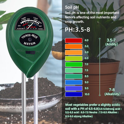 3-in-1 Soil Meter Moisture PH Light No Battery Required Dual-Probe Soil Tester For Indoor / Outdoor Plants Garden Lawn Farm