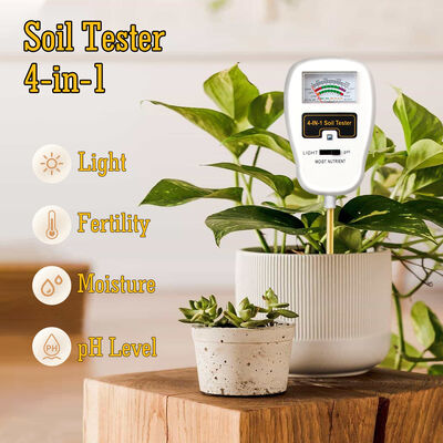 Teste de umidade do solo Teste de fertilidade do solo 4 em 1 Teste de umidade do solo 90 Rotação em ângulo descendente Desenho sem requisitos de bateria Métro de pH do solo