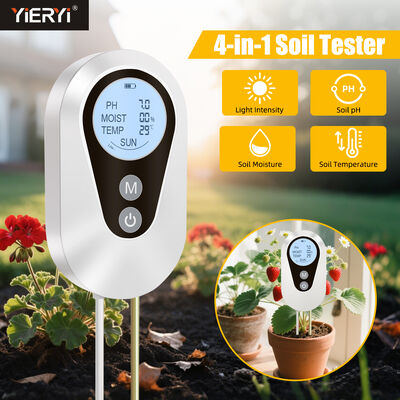 Teste de temperatura de pH do solo e temperatura da luz solar com LCD retroiluminado para agricultura de jardim