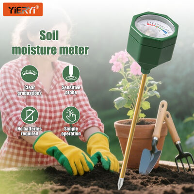 YIERYI Análogo sem bateria medidor de umidade do solo com precisão de sonda de metal 0-10 escala de higrômetro para jardim de vasos de plantas de cultivo