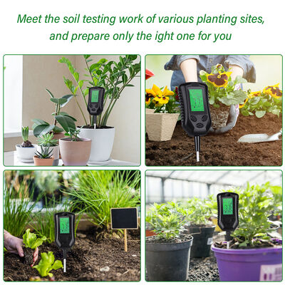 Interface de utilizador LCD grande 4 em 1 medidor de solo pH medidor de solo ferramentas de análise de solo de umidade/temperatura/luz solar