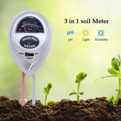 3 em 1 pH do solo Água Humidade medidor Acidez Umidade Luz solar Flores de jardim Flores Humidade Tester Instrumento