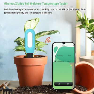 Monitor de temperatura de umidade do solo inteligente ZigBee sem fio para plantas controlado por aplicativo