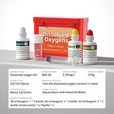 YIERYI Kit de ensaio de oxigénio dissolvido 2-10mg/l 120 Ensaios para a Monitorização Industrial da Qualidade da Água na Aquicultura