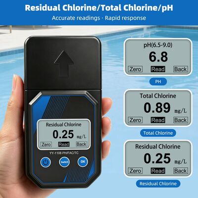 YIERYI Teste fotométrico portátil e preciso de qualidade da água para pH, cloro residual, cloro total