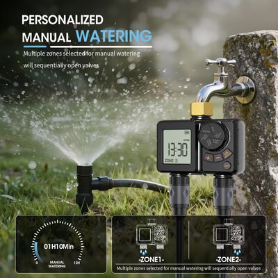 Controlador de irrigação digital recarregável de ligação de latão de trabalho pesado Controlador de sprinkler automático com desativação manual