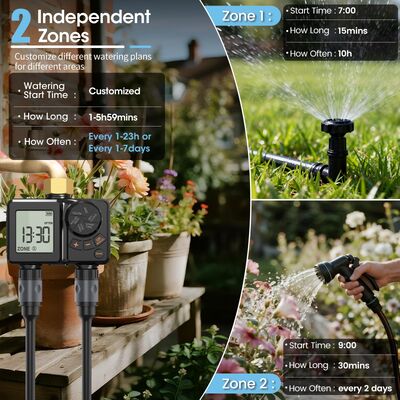 Controlador de irrigação digital recarregável de ligação de latão de trabalho pesado Controlador de sprinkler automático com desativação manual