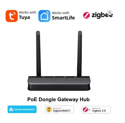 YIERYI Zigbee 3.0 PoE Dongle Gateway Hub para Home Assistant Zigbee2 MQTT ESP32+CC2652P Dual 5dBi Antennas Tipo-C/PoE Alimentado