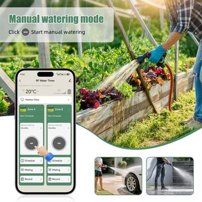 YIERYI Dual-Zone RF Smart Water Timer com Sub-GHz Gateway