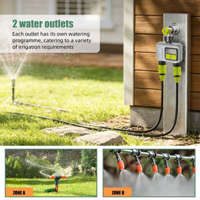 YIERYI Dual-Zone RF Smart Water Timer com Sub-GHz Gateway
