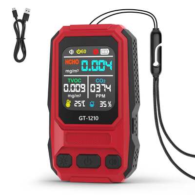 Detetor de gases de qualidade do ar de 5 em 1 HCHO TVOC CO Temp Humidade