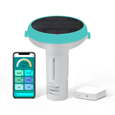 7 em 1 Smart Pool Monitor com App   Solar / USB Powered Tester de Qualidade da Água