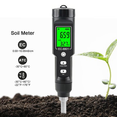 CE-8801 Contador de solos Display digital portátil para plantação horticultural EC detector de solos salinos para plantação de solos em vasos domésticos