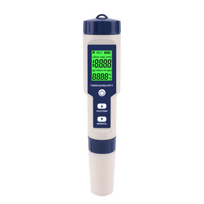 Testador de Qualidade da Água 5 em 1 - Medidor de pH/TDS/CE/Salinidade/Temperatura para Casa, Aquário e Laboratório