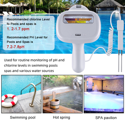 CL Tester 2 em 1 Medidor digital de PH e Cloreto de Qualidade da Água para Piscinas, Spas e Aquários
