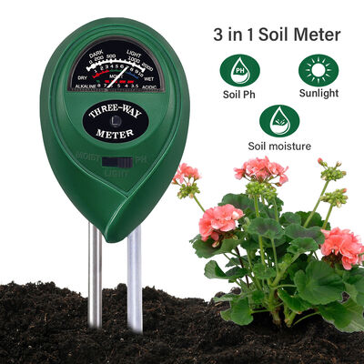 Medidor de umidade do solo 3 em 1, luz de ph, sem bateria, sonda dupla, testador de solo para plantas internas/externas, jardim, gramado, fazenda