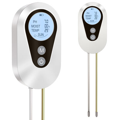 Teste de temperatura de pH do solo e temperatura da luz solar com LCD retroiluminado para agricultura de jardim