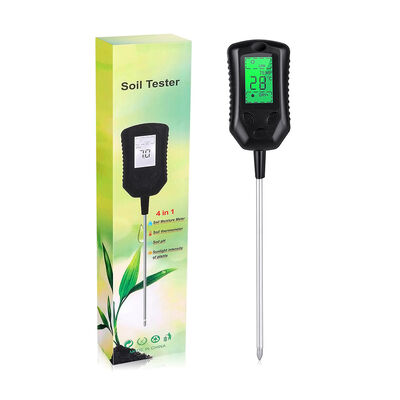 Interface de utilizador LCD grande 4 em 1 medidor de solo pH medidor de solo ferramentas de análise de solo de umidade/temperatura/luz solar