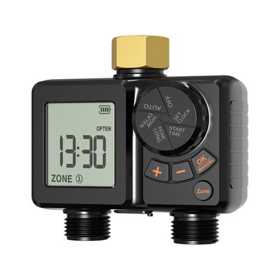 Controlador de irrigação digital recarregável de ligação de latão de trabalho pesado Controlador de sprinkler automático com desativação manual