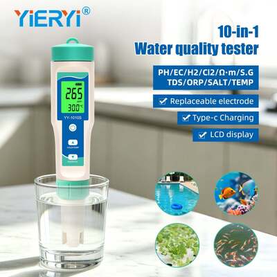 YY-1010S caneta de ensaio de qualidade da água 10 em 1 PH TDS EC Salinidade ORP H2 S G Temperatura Resistividade ao cloro