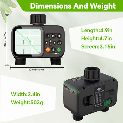 Temporizador de Água Digital para Mangueira de Jardim Temporizador de Irrigação Automática com Modo de Rega Automática e Manual