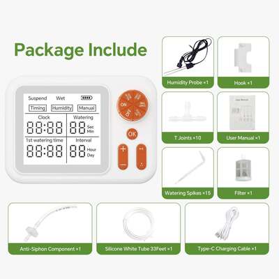 Detector de umidade de solo inteligente para interiores Dispositivo de rega automática Sistema de irrigação por gotejamento programável para flores em pote Ervas
