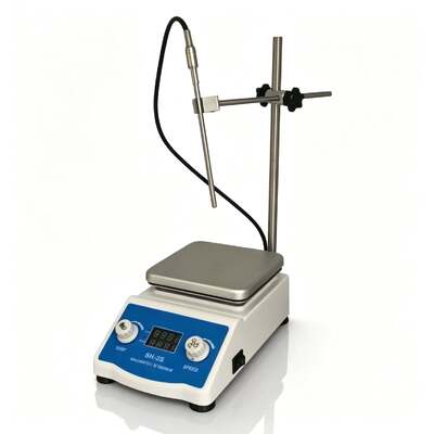 Placa Quente Digital Magnética Agitadora SH-2S com Sonda de Temperatura e Suporte de Aço Inoxidável, Capacidade de 2L, Misturador de Laboratório de Aquecimento e Agitação para Mistura de Reagentes e Soluções