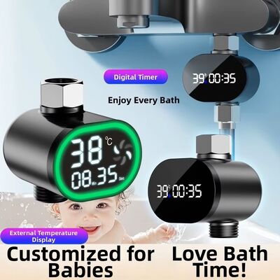 Termômetro de Banho para Bebê com Energia Hidrelétrica, Medidor de Temperatura da Água do Chuveiro com Display Digital LED Universal