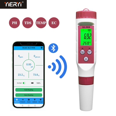 4 em 1 medidor de PH APP do EC Pen Type Bluetooth controle o detector da qualidade de água do TDS